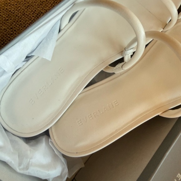 Everlane Ivory Double-Strap Square-Toe Slide Sandals size 7.5 new - Picture 2 of 5